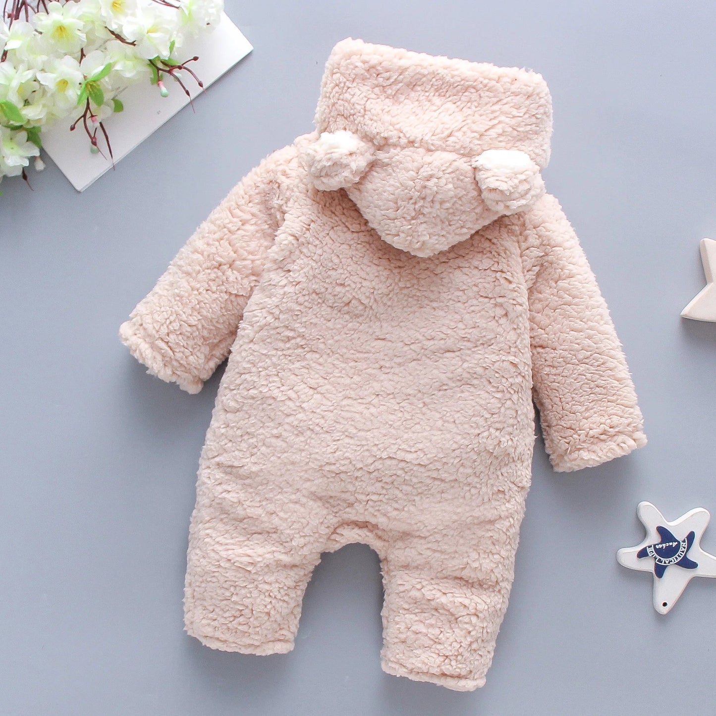 Bear Fleece Hooded Romper (0 - 24M) - Baby Care Shop