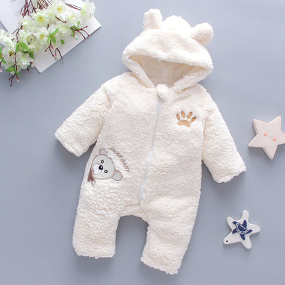 Bear Fleece Hooded Romper (0 - 24M) - Baby Care Shop