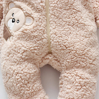 Bear Fleece Hooded Romper (0 - 24M) - Baby Care Shop