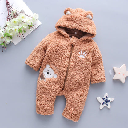 Bear Fleece Hooded Romper (0 - 24M) - Baby Care Shop