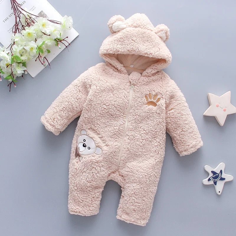 Bear Fleece Hooded Romper (0 - 24M) - Baby Care Shop