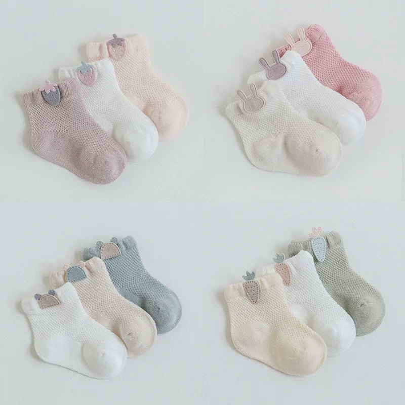 Breathable Mesh Baby Socks (3 Pairs) - Baby Care Shop