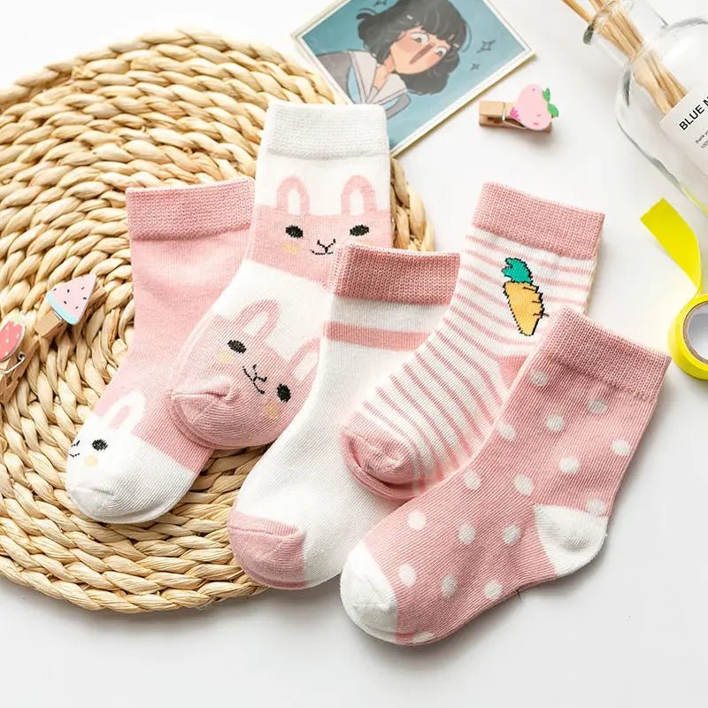 Cartoon Animal Baby Socks (5 Pairs) - Baby Care Shop