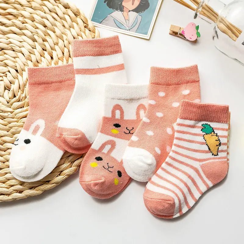 Cartoon Animal Baby Socks (5 Pairs) - Baby Care Shop