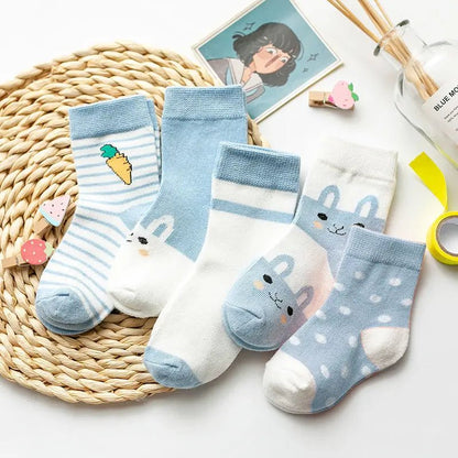 Cartoon Animal Baby Socks (5 Pairs) - Baby Care Shop