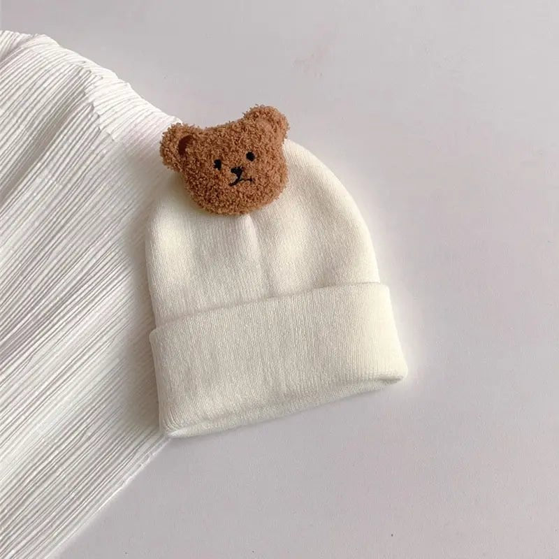 Cartoon Bear Knitted Baby Beanie - Baby Care Shop