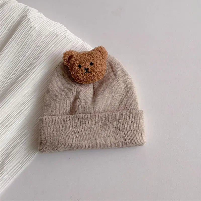 Cartoon Bear Knitted Baby Beanie - Baby Care Shop