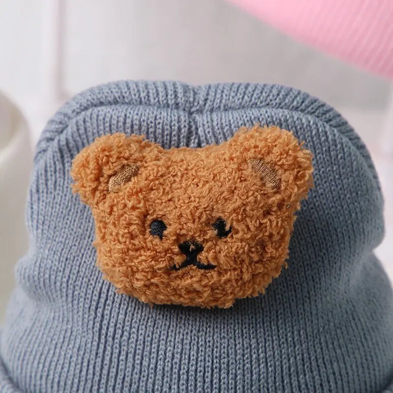 Cartoon Bear Knitted Baby Beanie - Baby Care Shop