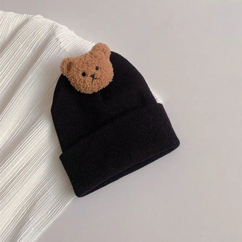 Cartoon Bear Knitted Baby Beanie - Baby Care Shop