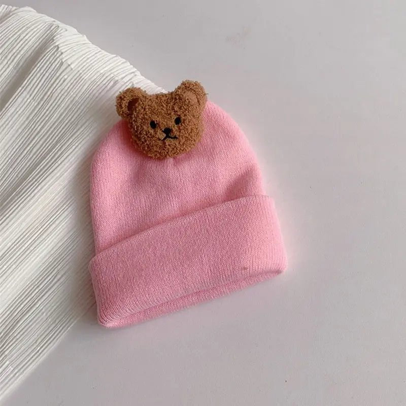 Cartoon Bear Knitted Baby Beanie - Baby Care Shop