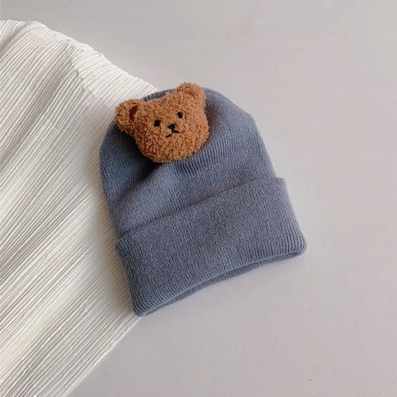 Cartoon Bear Knitted Baby Beanie - Baby Care Shop