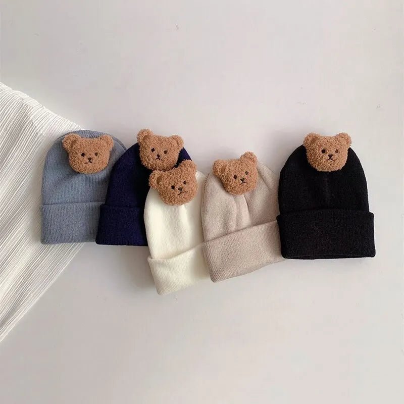 Cartoon Bear Knitted Baby Beanie - Baby Care Shop