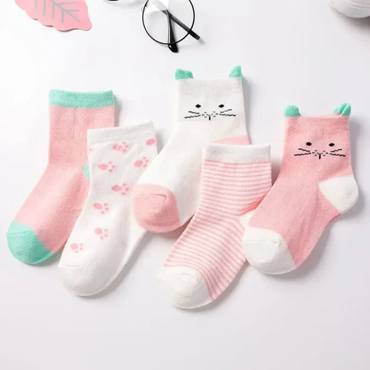 Cotton Animal Design Baby Socks (5 Pairs) - Baby Care Shop