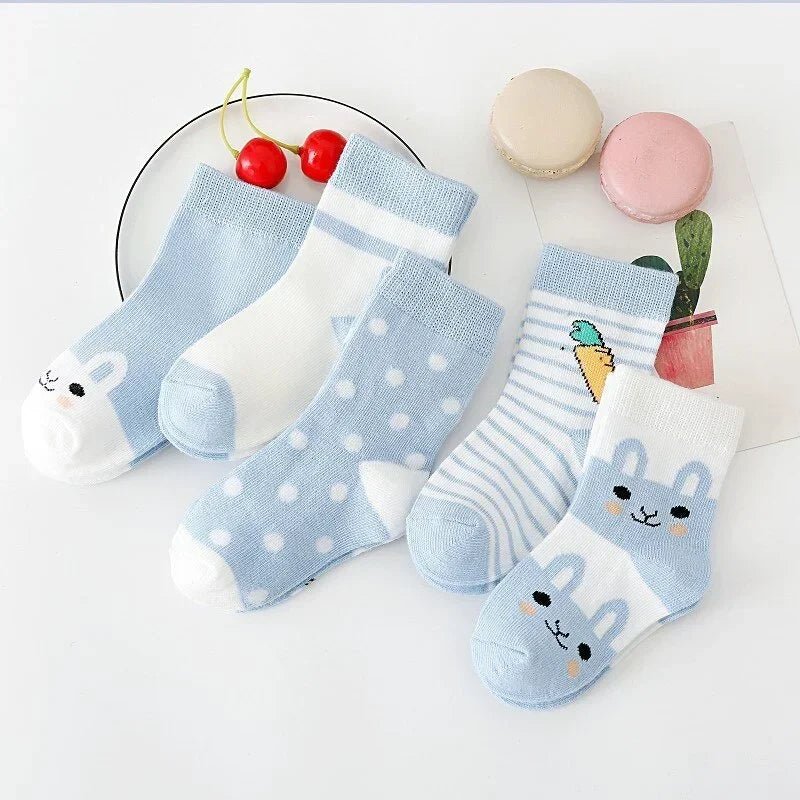 Cotton Animal Design Baby Socks (5 Pairs) - Baby Care Shop