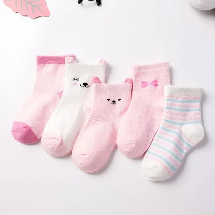 Cotton Animal Design Baby Socks (5 Pairs) - Baby Care Shop