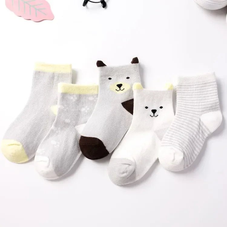 Cotton Animal Design Baby Socks (5 Pairs) - Baby Care Shop