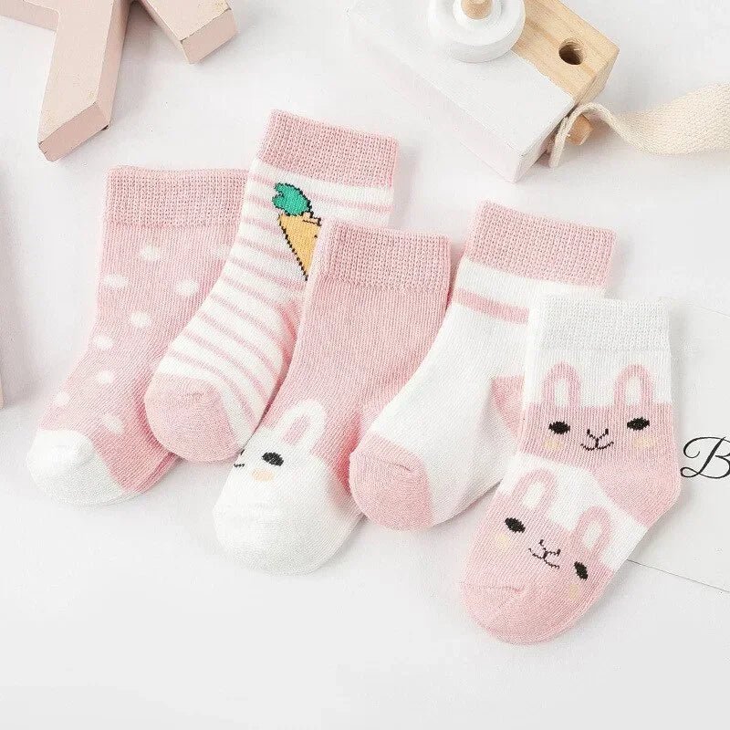 Cotton Animal Design Baby Socks (5 Pairs) - Baby Care Shop