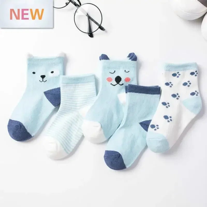 Cotton Animal Design Baby Socks (5 Pairs) - Baby Care Shop