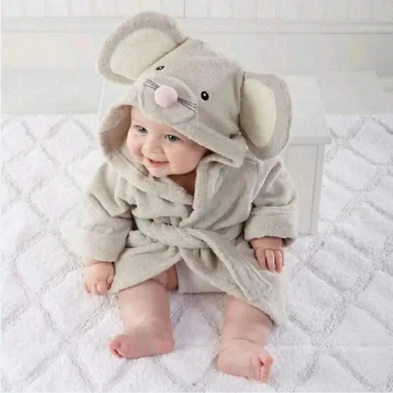 Cotton Hooded Baby Bathrobe - Baby Care Shop