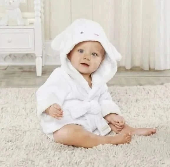 Cotton Hooded Baby Bathrobe - Baby Care Shop