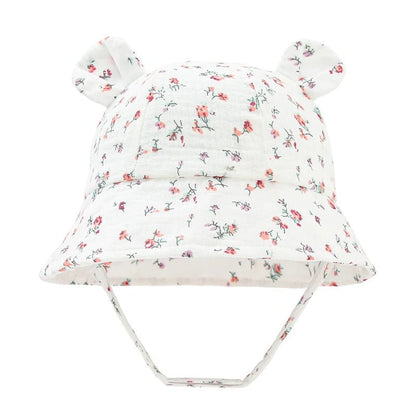 Cotton Muslin Baby Bucket Hat (3 - 12M) - Baby Care Shop