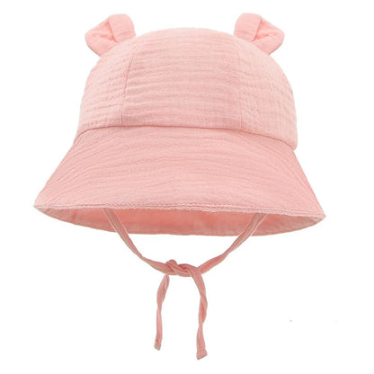 Cotton Muslin Baby Bucket Hat (3 - 12M) - Baby Care Shop