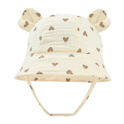 Cotton Muslin Baby Bucket Hat (3 - 12M) - Baby Care Shop