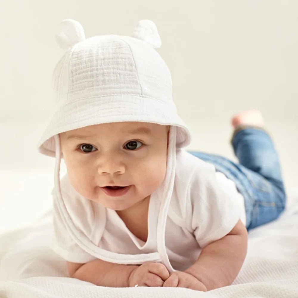 Cotton Muslin Baby Bucket Hat (3 - 12M) - Baby Care Shop