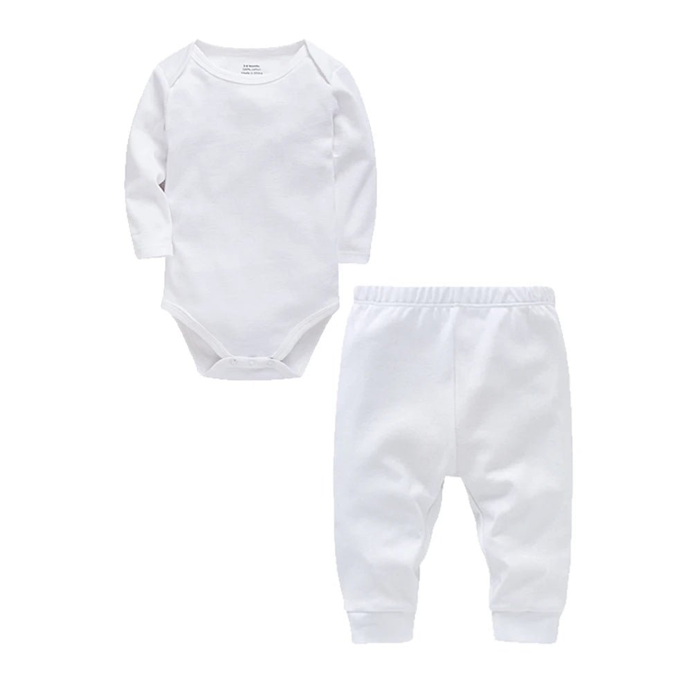 Cotton Romper & Pants Set (0 - 24M) - Baby Care Shop