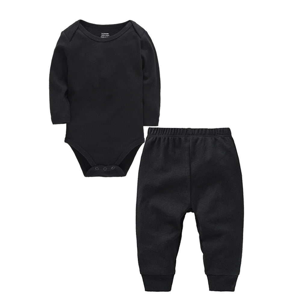 Cotton Romper & Pants Set (0 - 24M) - Baby Care Shop