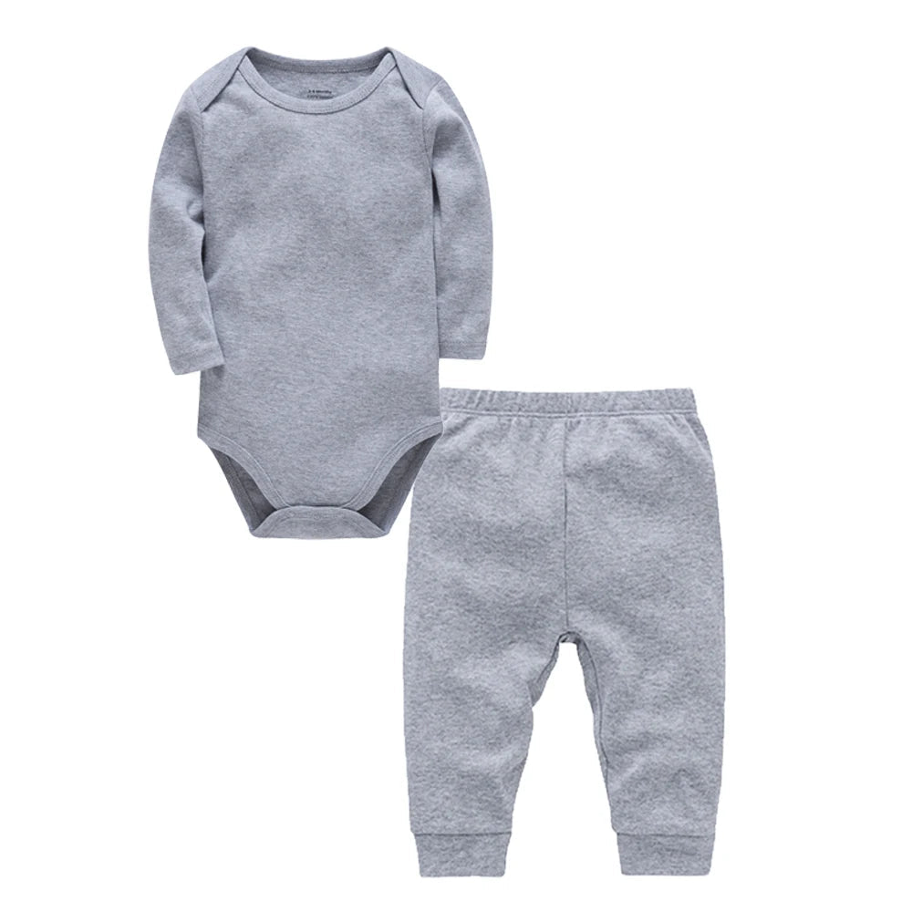 Cotton Romper & Pants Set (0 - 24M) - Baby Care Shop