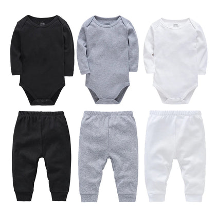 Cotton Romper & Pants Set (0 - 24M) - Baby Care Shop