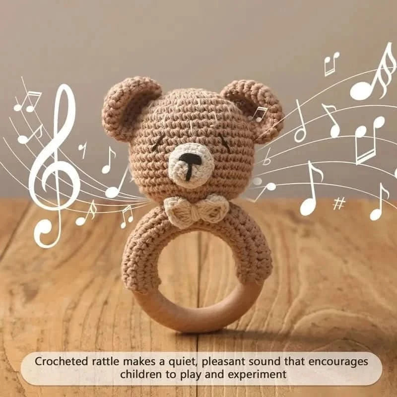 Crochet Bear Rattle Toy - Baby Care Shop