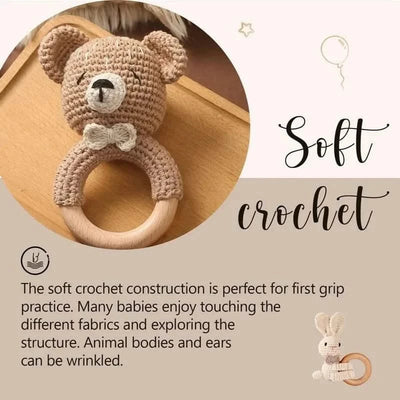 Crochet Bear Rattle Toy - Baby Care Shop