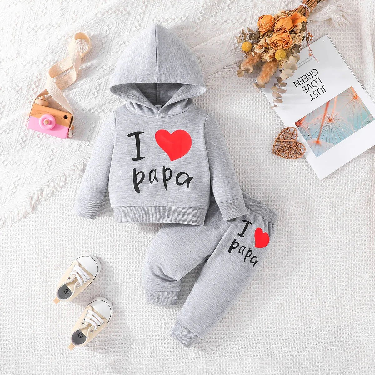 Cute Letter Hoodie & Pants Set (3 - 24M) - Baby Care Shop