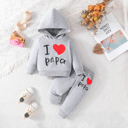 Cute Letter Hoodie & Pants Set (3 - 24M) - Baby Care Shop