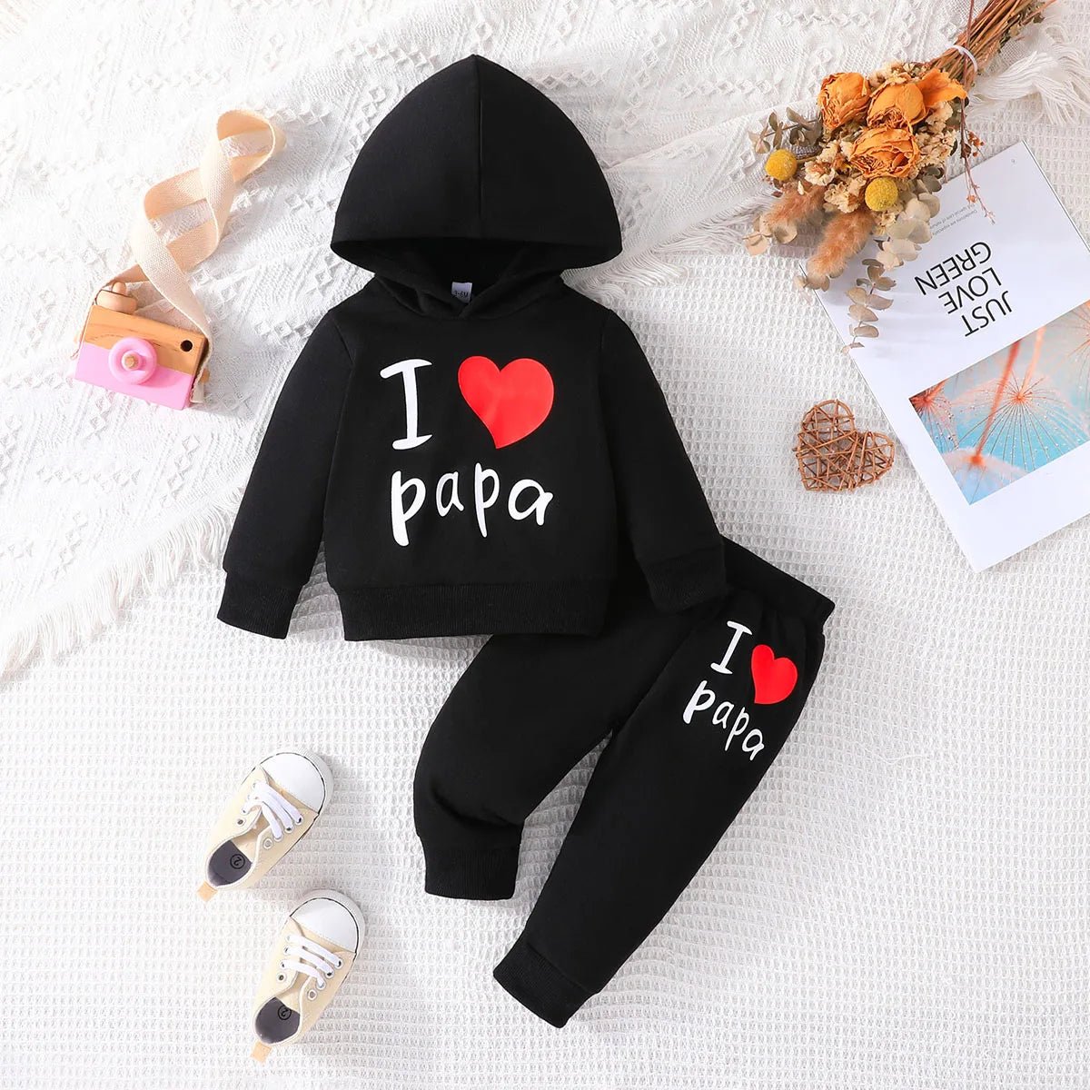 Cute Letter Hoodie & Pants Set (3 - 24M) - Baby Care Shop