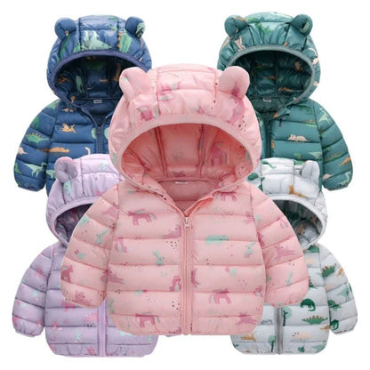 Dinosaur Hooded Down Jacket (1 - 5 Years) - Baby Care Shop