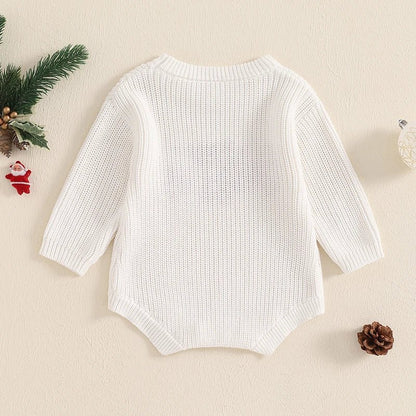 Embroidered Christmas Knit Romper (Baby) - Baby Care Shop