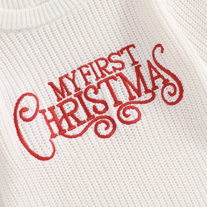 Embroidered Christmas Knit Romper (Baby) - Baby Care Shop