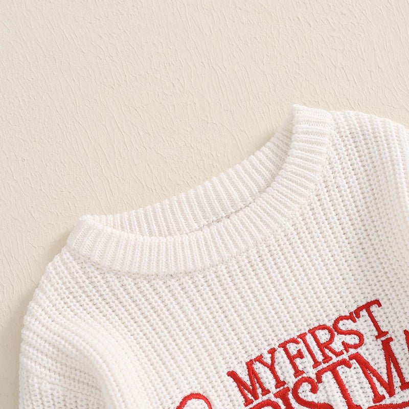 Embroidered Christmas Knit Romper (Baby) - Baby Care Shop