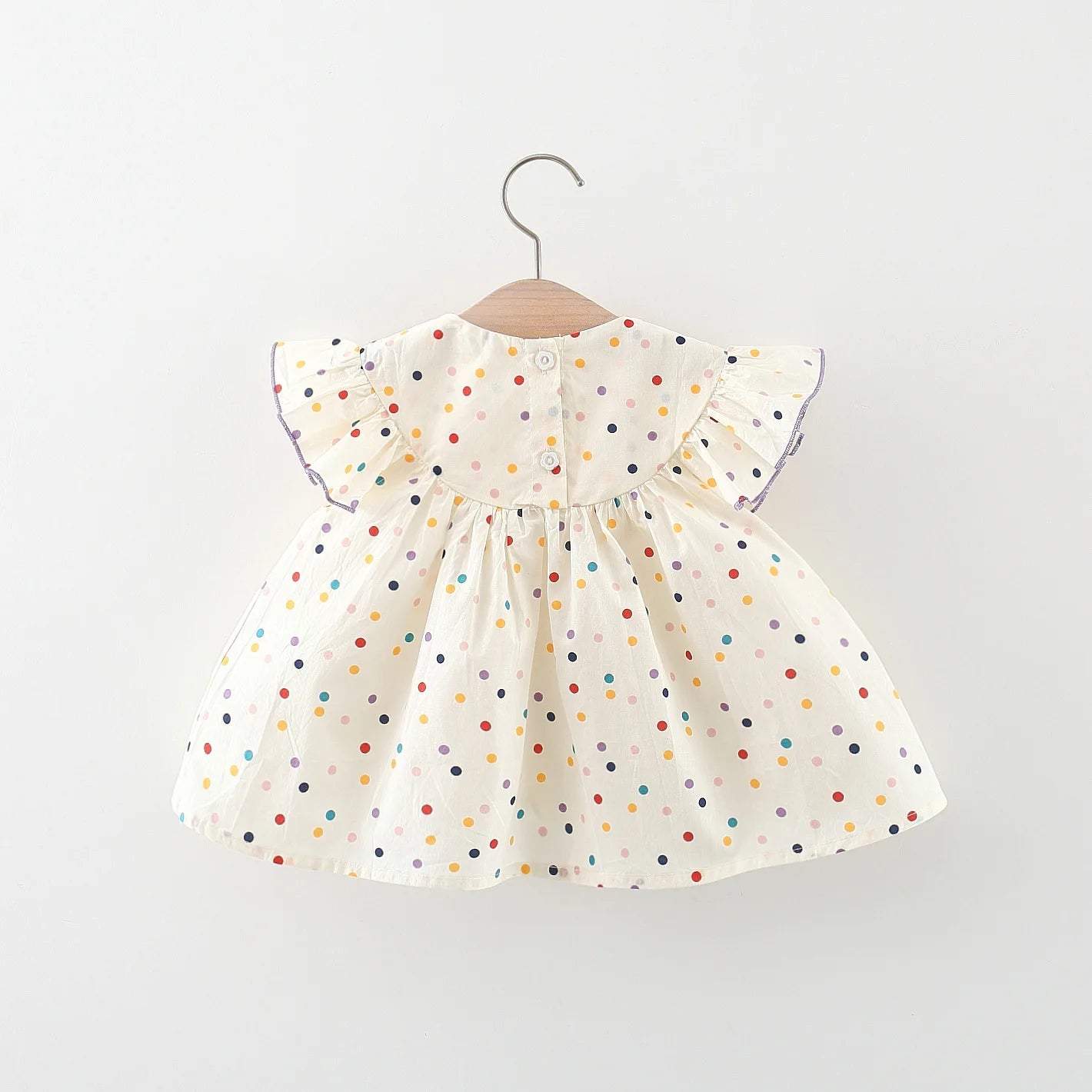 Embroidered Flower Polka Dot Baby Dress - Baby Care Shop