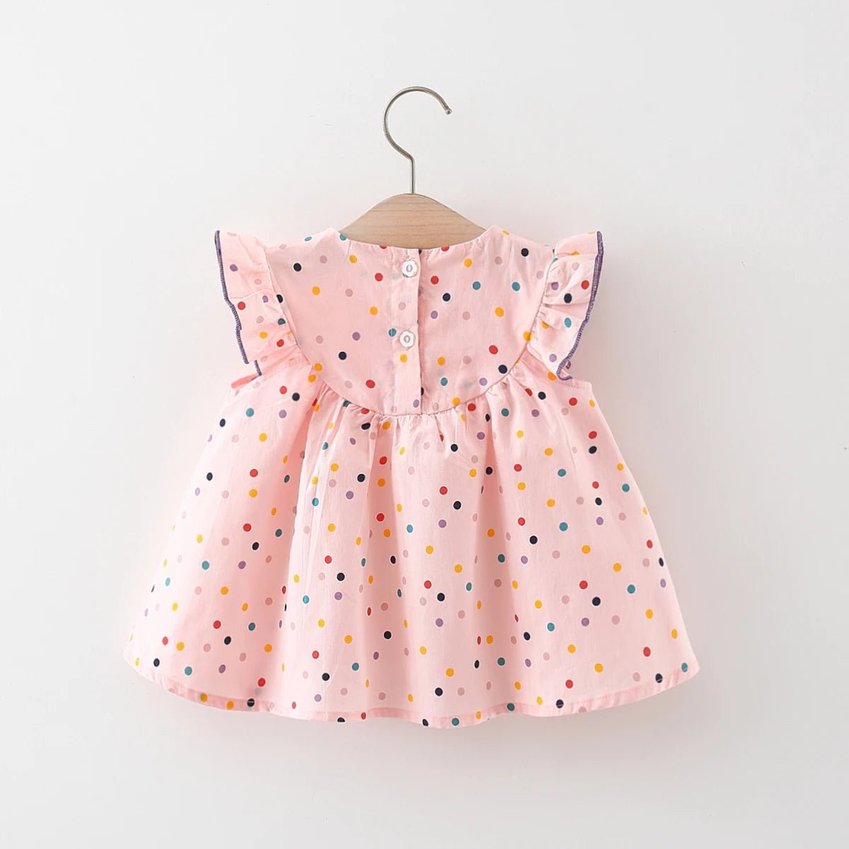 Embroidered Flower Polka Dot Baby Dress - Baby Care Shop