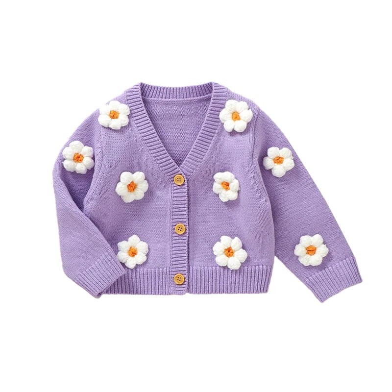 Flower Knitted Baby Cardigan (2023) - Baby Care Shop