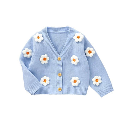 Flower Knitted Baby Cardigan (2023) - Baby Care Shop