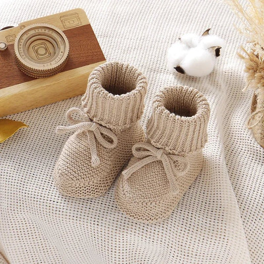 Handmade Knitted Slip - On Booties (0 - 18M) - Baby Care Shop