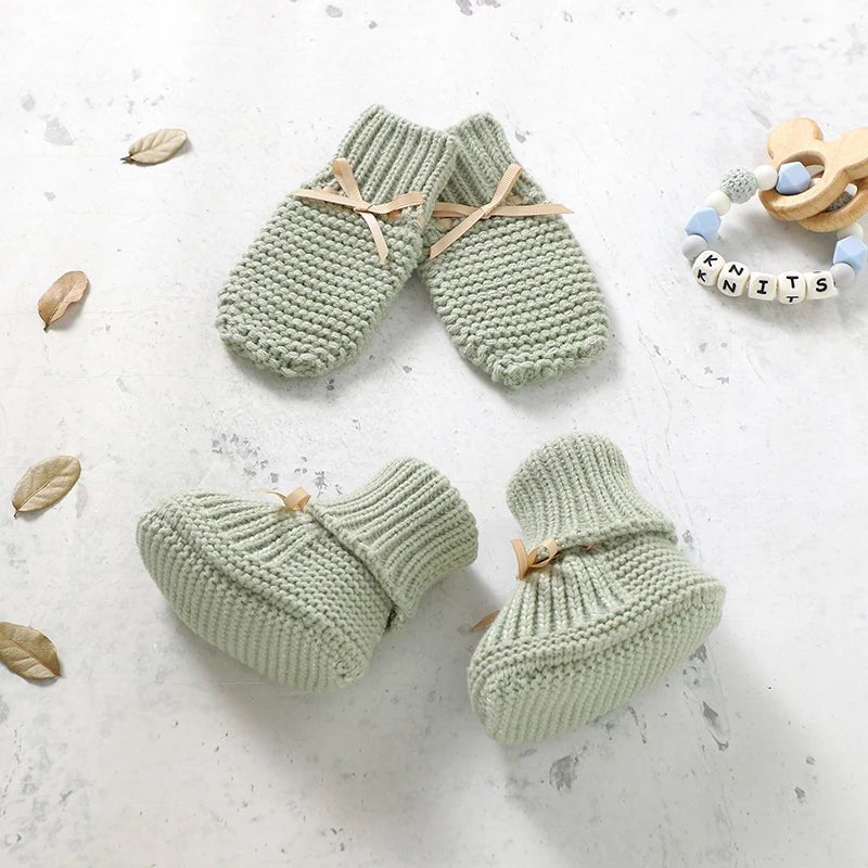 Knit Booties & Mittens Set (Newborn) - Baby Care Shop