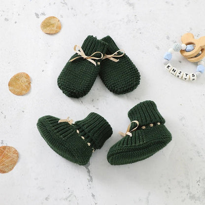 Knit Booties & Mittens Set (Newborn) - Baby Care Shop