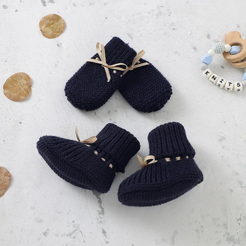 Knit Booties & Mittens Set (Newborn) - Baby Care Shop