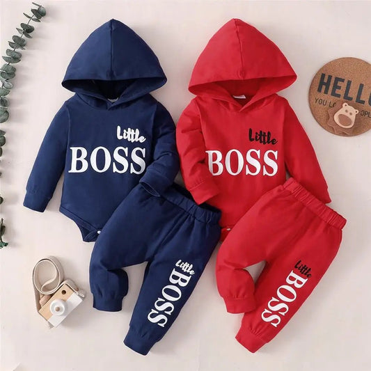 Letter Print Hoodie & Pants Set (0 - 24M) - Baby Care Shop